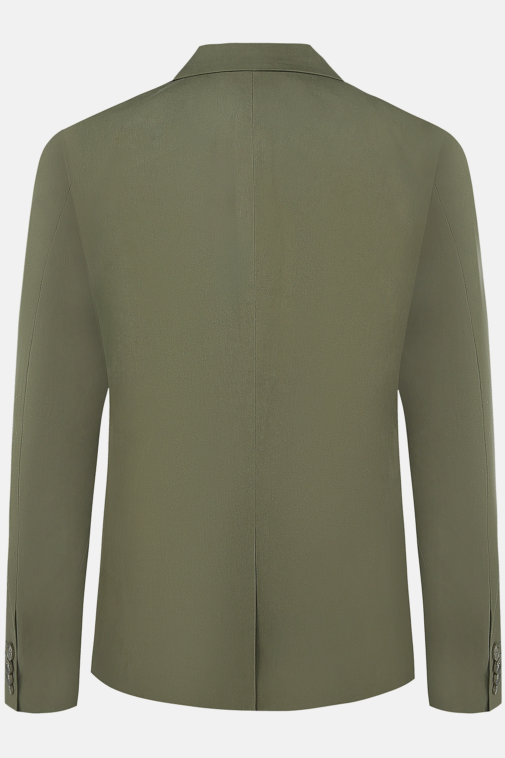 TWO - BUTTON NOTCH LAPEL BLAZER IN LIGHTWEIGHT COTTON - BLEND WITH CONTRAST BLUE PATTERNED LINING