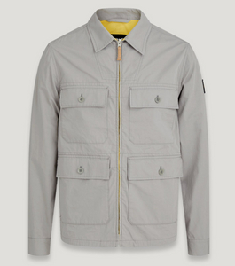 Men's Light Grey Utility - Style Zip - Up Jacket