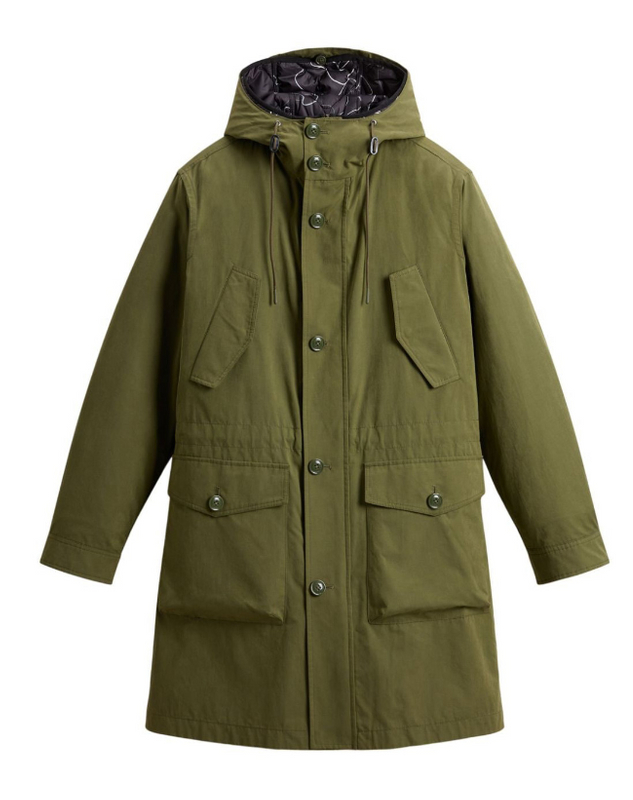 OLIVE GREEN HOODED PARKA