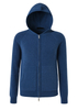 Men\'s French Blue Long-sleeved Zipper Knit Jacket