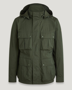 Men's Cotton - Nylon Blend Utility - Inspired Hooded Field Jacket