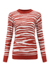 High Quality New Design Hand Knitted Long Sleeve Striped Cardigan Sweater Women Pullover Sweater