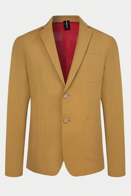Men's Lightweight Breathable Fabric Casual Blazer with Notched Lapel-TWO - BUTTON 