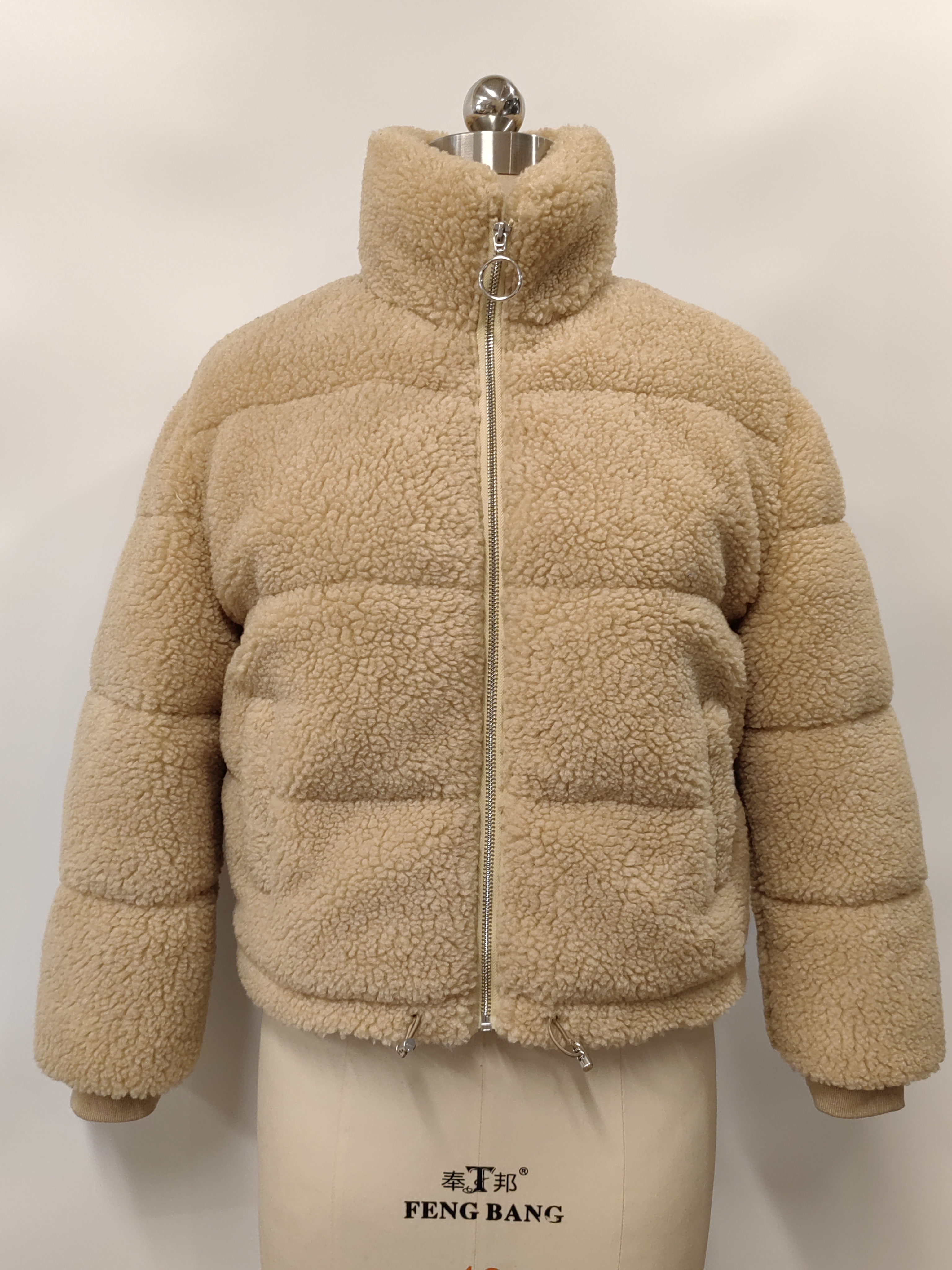 Lamb Wool Fabric Fasion Winter Heavy Padding Jacket Warm Casual Short Women\'s Puffer Jacket