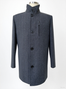 MID - LENGTH BUTTON - FRONT COAT WITH STAND - UP COLLAR