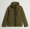 OLIVE GREEN HOODED UTILITY JACKET