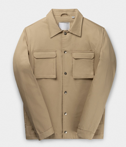 BEIGE SHIRT - STYLE JACKET WITH FLAP POCKETS