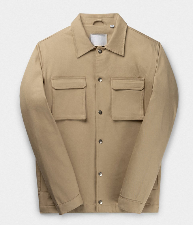 BEIGE SHIRT - STYLE JACKET WITH FLAP POCKETS