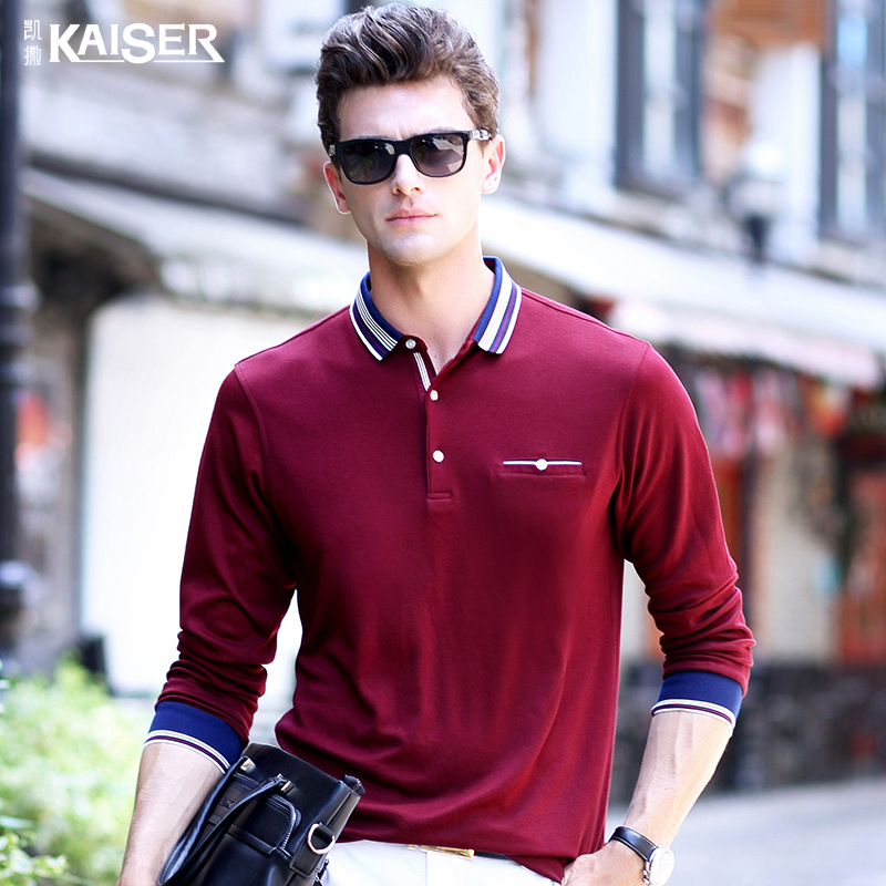 Breathable Cotton Long Sleeved Men\'S Golf T-Shirt