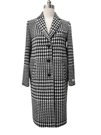 Woolen Coat - Woman Formal Coat Winter Coat Check Coat 