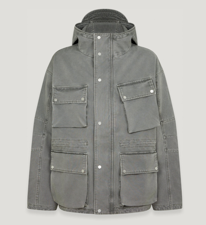 Men's Multi - Pocket Hooded Denim Jacket