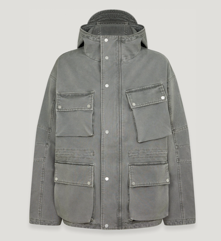 Men's Multi - Pocket Hooded Denim Jacket