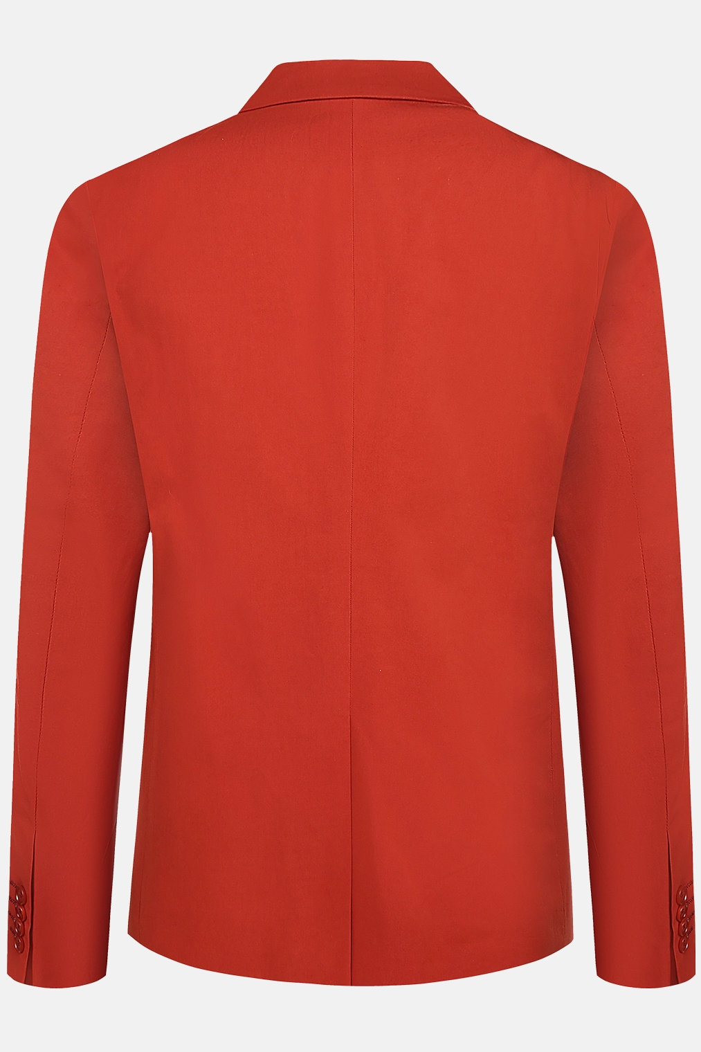 TWO - BUTTON NOTCH LAPEL BLAZER IN VIBRANT RED WITH CONTRAST BLUE LINING