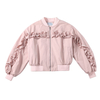New Custom Design Frilled front and sleeve Pink Bomber High Street Jacket