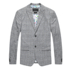 Men\'s Linen Cotton Check Suit Blazer Jackets