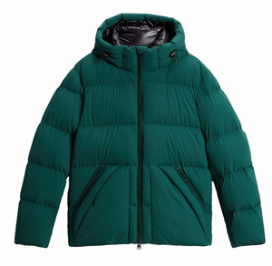 Hooded Quilted Puffer Jacket with Contrast Lining