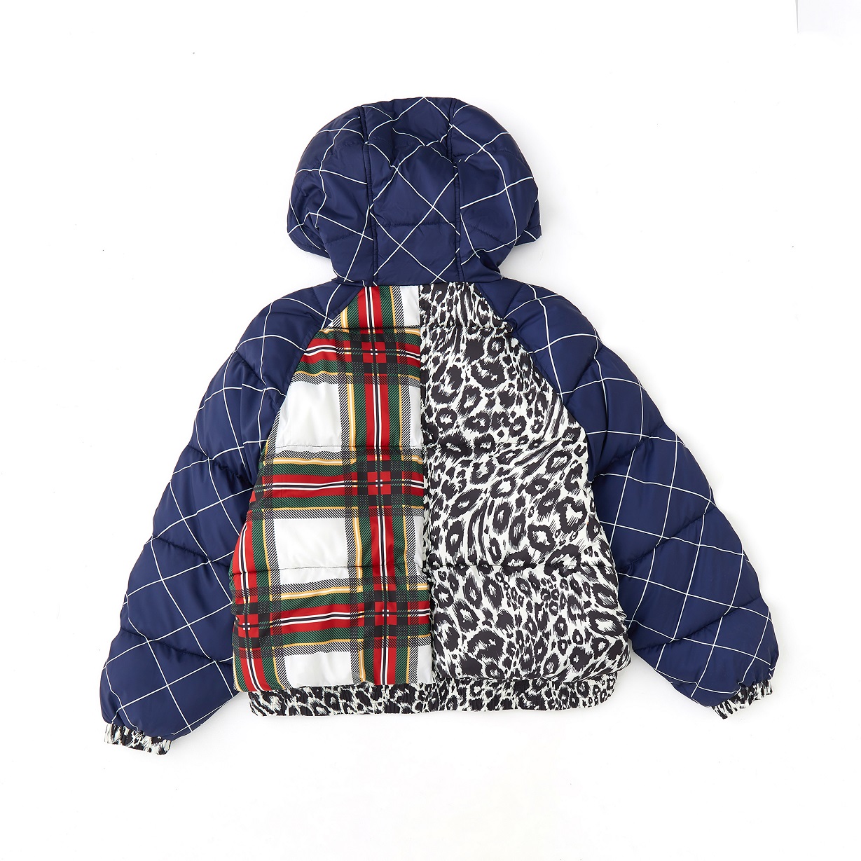 Contrast Printed Women\'s Winter Warm Hooded Puffer Coat