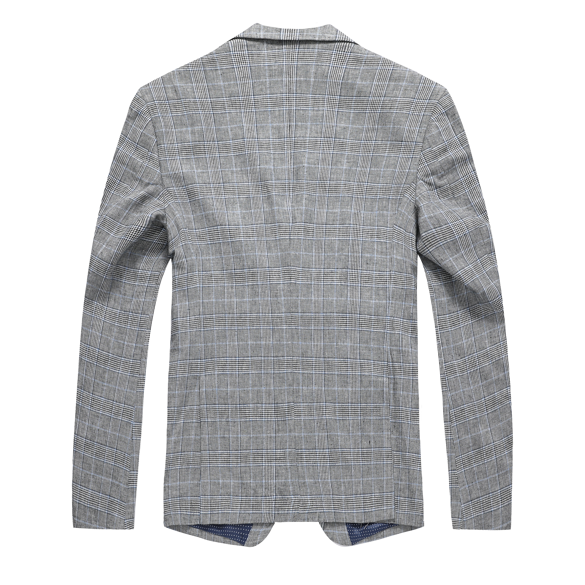Men\'s Linen Cotton Check Suit Blazer Jackets