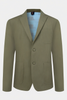  TWO - BUTTON NOTCH LAPEL BLAZER IN LIGHTWEIGHT COTTON - BLEND WITH CONTRAST BLUE PATTERNED LINING