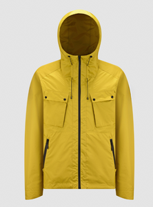 BRIGHT YELLOW HOODED OUTDOOR JACKET