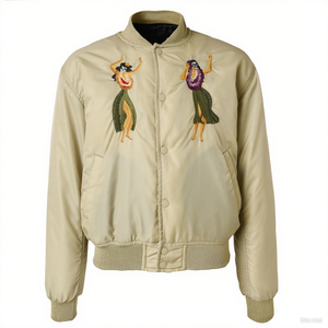 Men's Light Bomber Jacket with Embroidery