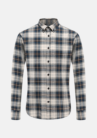 Classic long - sleeve button - down shirt with a collar