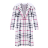 Women\'s Winter Single Breasted Plaid Wool Blend Coats With Warm Sherpa Collar