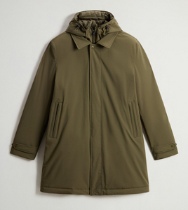OLIVE GREEN HOODED PARKA COAT