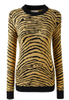 Women\'s Leopard Print Long-sleeved Crew Neck Sweater