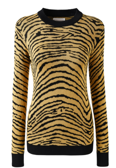 Women's Leopard Print Long-sleeved Crew Neck Sweater