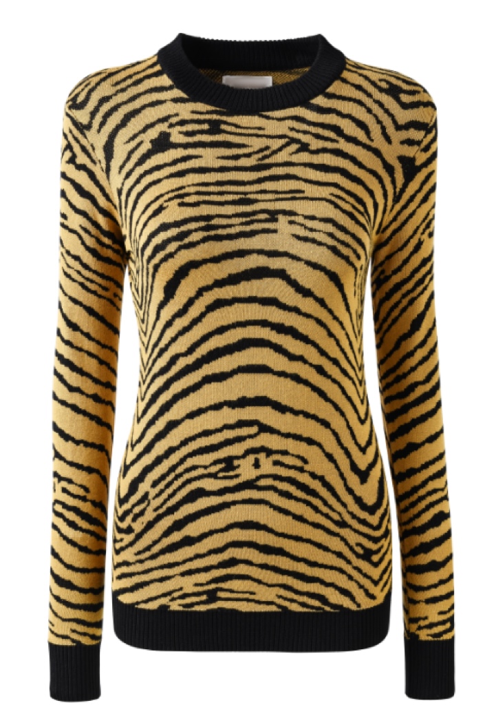 Women\'s Leopard Print Long-sleeved Crew Neck Sweater