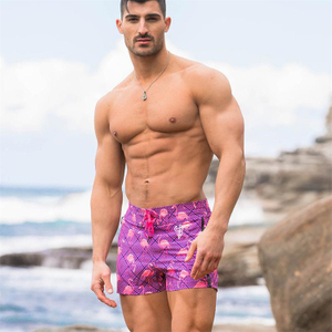 Mens Purple Beach Shorts Loose Sexy Board Nylon Beach Shorts Men