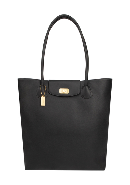 Women Black Leather Shopper bag