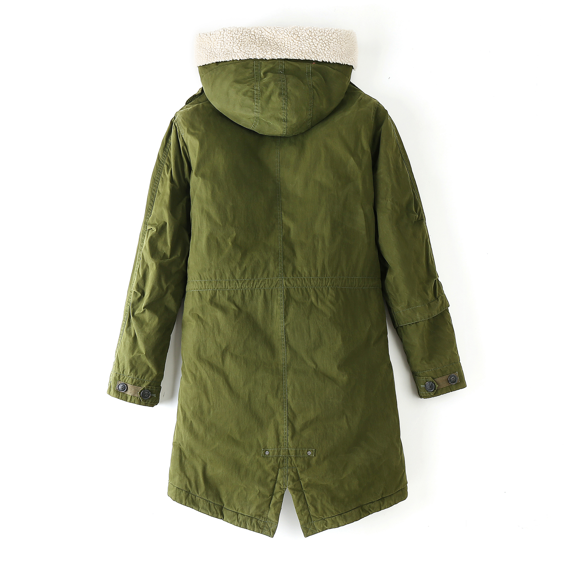 Washed Fashion Vintage Women's Recycle Cotton Padded Warm Parka