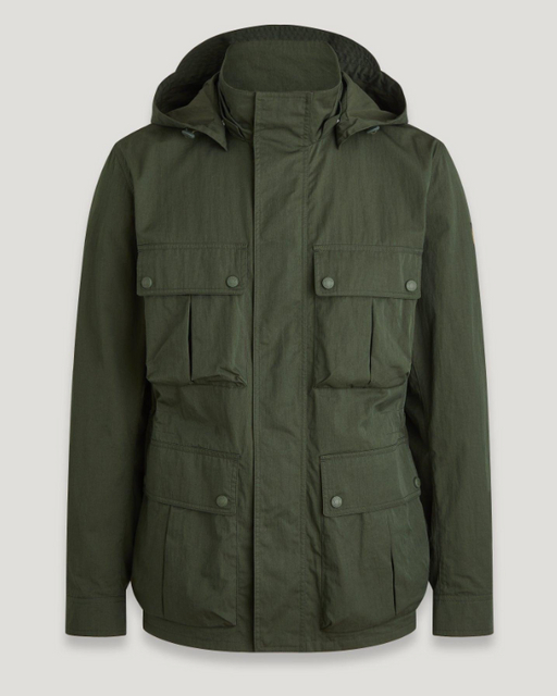 Men's Cotton - Nylon Blend Utility - Inspired Hooded Field Jacket