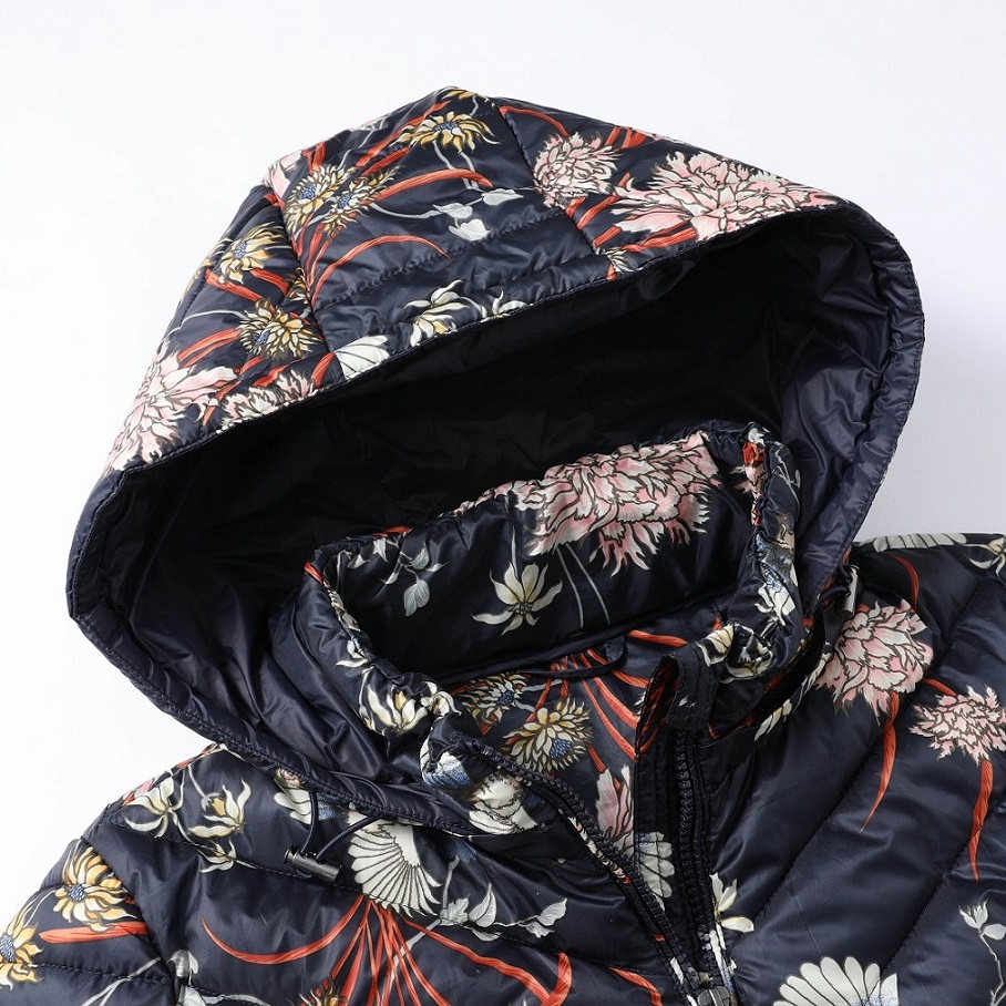 High Quality Printed Light Weight Quilted Women\'s Long Padded Jackets