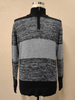 Black And Grey Hand Knitted Long Sleeve Men\'s Cardigan Striped Colorblock Sweater Open Chest Sweater