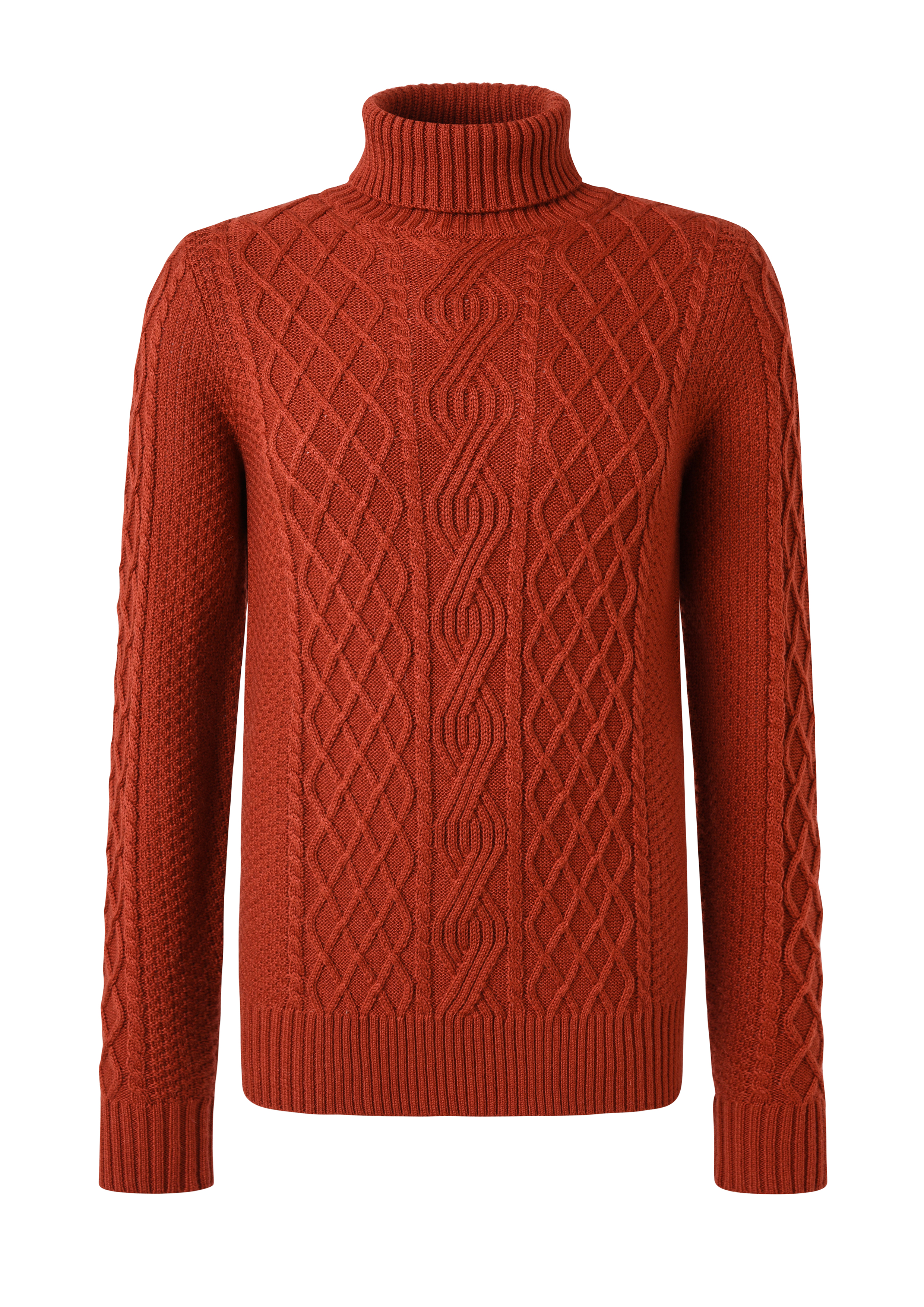 Men\'s Red Turtleneck Long-sleeved Flower Sweater