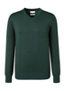 Factory Wholesale Green Hand Knitted Wool Plain Long Sleeve Men\'s V-neck Sweater