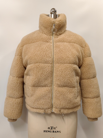 Lamb Wool Fabric Fasion Winter Heavy Padding Jacket Warm Casual Short Women's Puffer Jacket