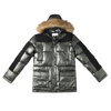 Reflect light fabric Men\'s Winter Parka Jacket With Fur Hood