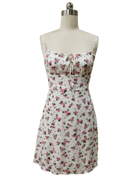 New Fashion Slip Dress - Summer Dress Tie Front Dress in Eco Rayon digital print 