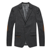 Men\'s wool mixed elbow patch notch lapel suit blazer