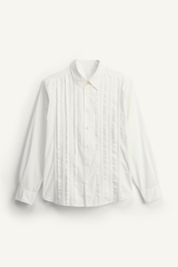 Men's shirt-white-pleat