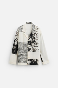 Men's shirt-black and white printed