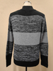 Black And Grey Hand Knitted Long Sleeve Men\'s Cardigan Striped Colorblock Sweater Open Chest Sweater