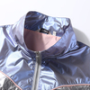 New Outdoor Women\'s Reflective Shiny Windbreaker Sport Jackets With Contrast Panel Design