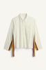 Men's shirt-white-long sleeve shirt-tassels