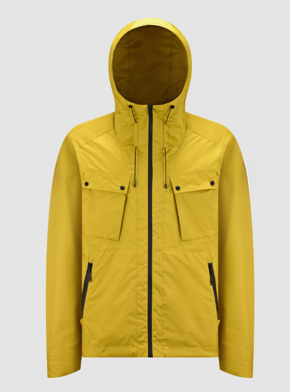BRIGHT YELLOW HOODED OUTDOOR JACKET