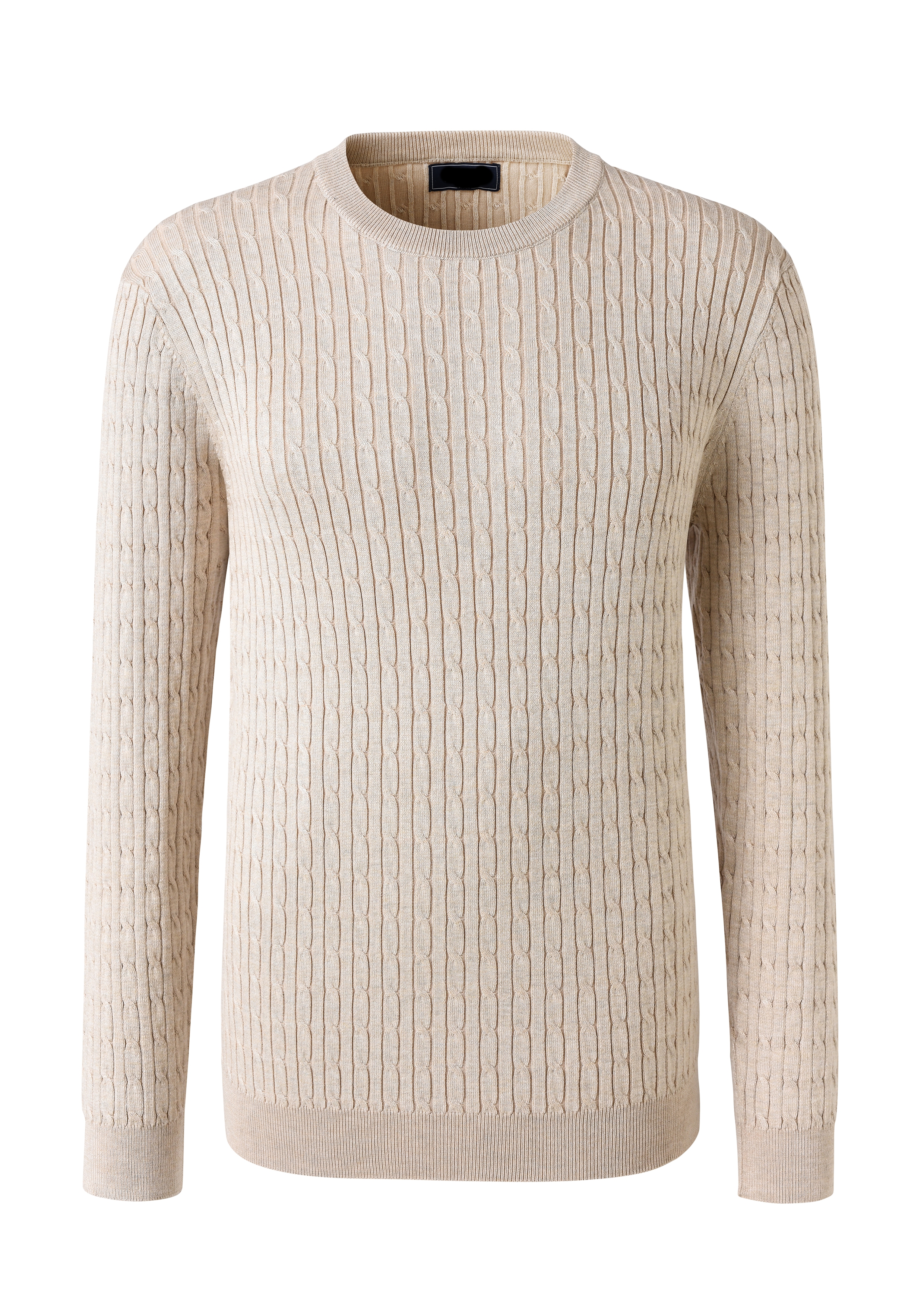 OEM Service White Knitted Long Sleeve Men's Casual Sweater Crewneck Pullovers Sweater